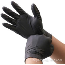 Examen noir gants en nitrile certifiés avec CE FDA